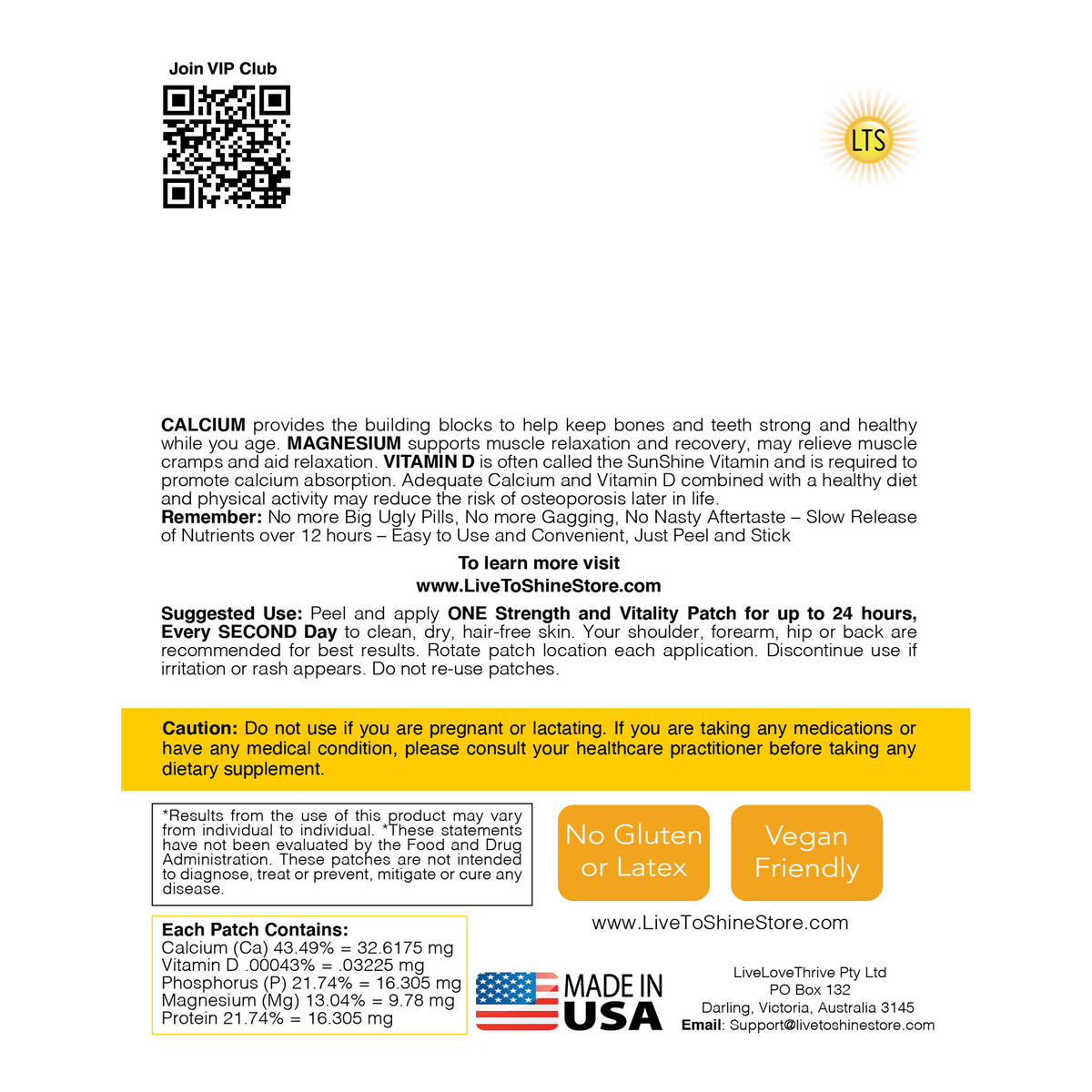 Calcium Magnesium Vitamin D Patch