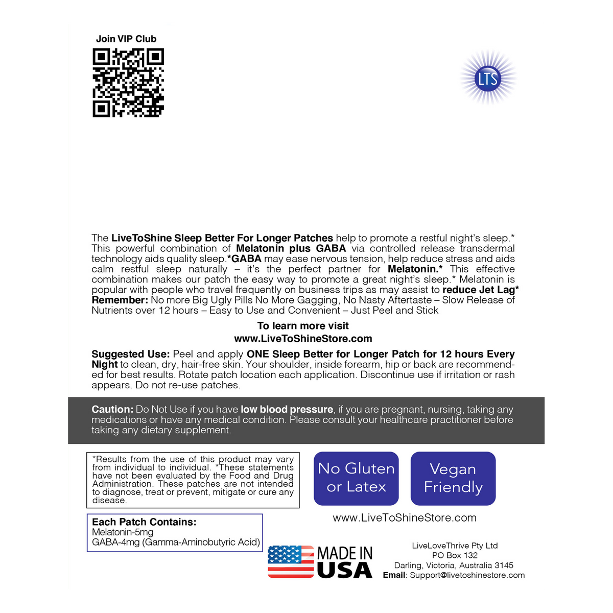 Melatonin & GABA Natural Sleep Aid Patch