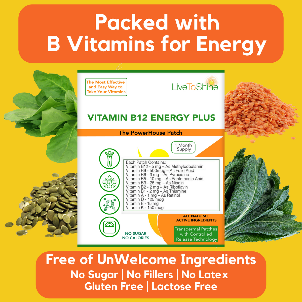 Vitamin B12 and B Complex Patch